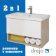 Тумба с раковиной подвесная Dreja Perfecto 90 см, дуб эврика/белый