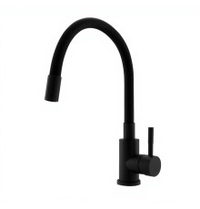 Смеситель для кухни с гибким изливом WesnaArt EKO EKO05-140Black, черный