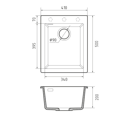 Кухонная мойка Rivelato Зено 4150, черный
