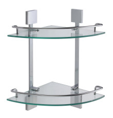Полка угловая стеклянная Savol S-065322A, хром