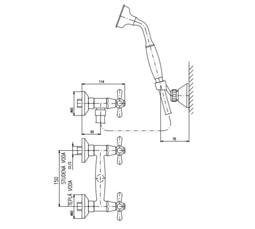 Смеситель для душа Rav Slezak Morava MK480.5/2SM