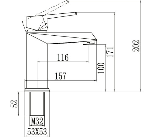 Смеситель для раковины Savol S-005511H, черный