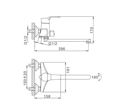 Смеситель для ванны FRAP F2263, хром