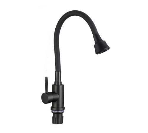 Смеситель для кухни с гибким изливом и режимом душ Fmark FS8288H-01, черный