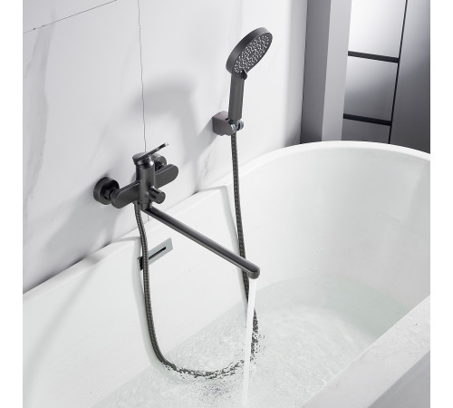 Смеситель для ванны Shevanik S4322T, оружейная сталь