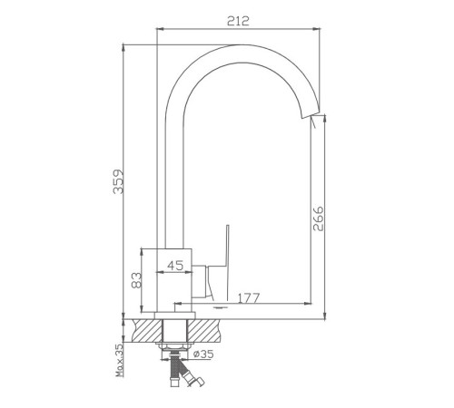 Смеситель для кухни Haiba HB70802, сталь