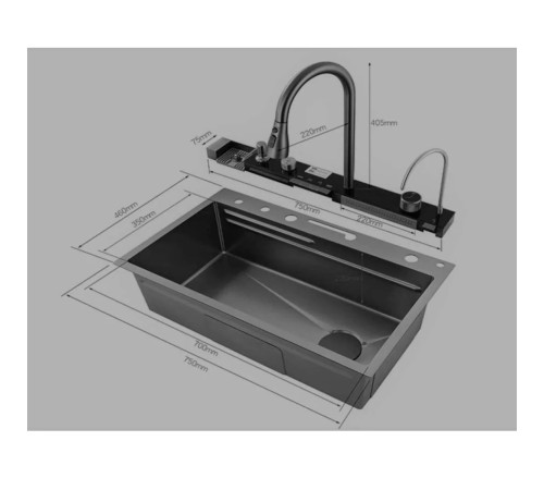 Многофункциональная кухонная мойка Savol S-SC002Q, графит
