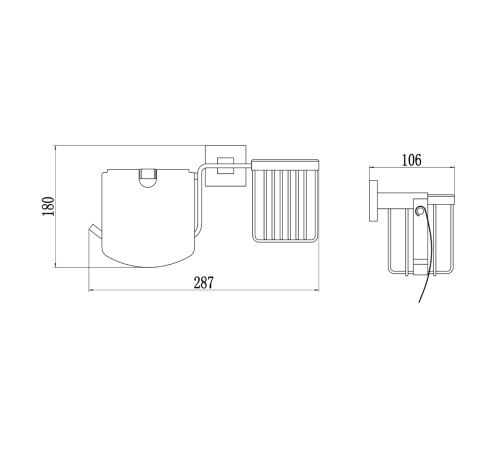 Держатель для туалетной бумаги и освежителя Savol S-L06551Q, графит