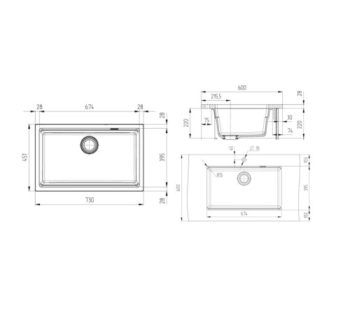 Кухонная мойка Grandex Aqua Comfort 500302, серый