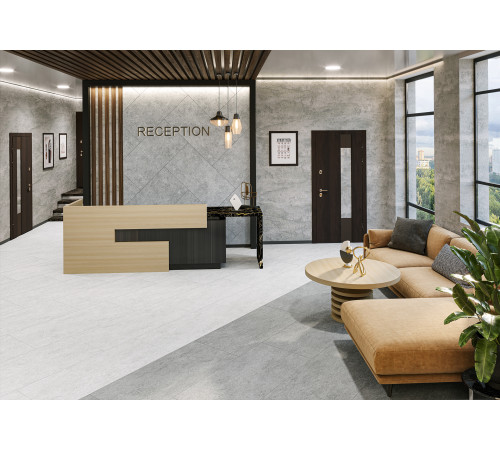 Керамогранит Alma Ceramica GFU6060ADM07R Amsterdam 60x60 серый глазурованный матовый / противоскользящий под бетон