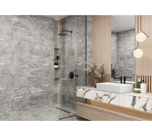 Керамогранит LCM 60120AVT15P Aventus 60x120 серый полированный под камень