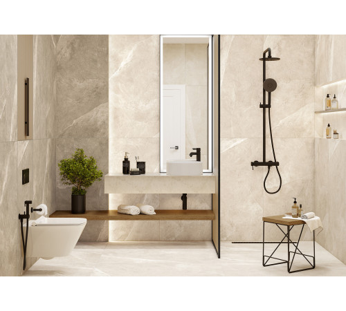 Керамогранит Alma Ceramica GFU6060BST04R Basalto Sugar 60x60 бежевый сахарный / противоскользящий под камень