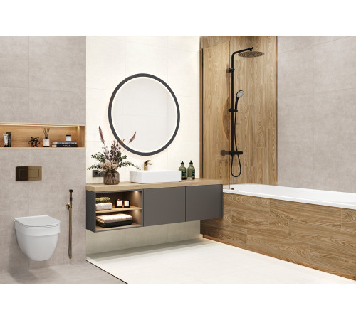 Керамогранит Alma Ceramica GFU60120BLN70R Berlin 60x120 антрацит глазурованный матовый под бетон