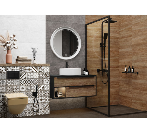 Керамогранит Alma Ceramica GFA92ATN44R Ashton 90x20 коричневый глазурованный матовый под дерево