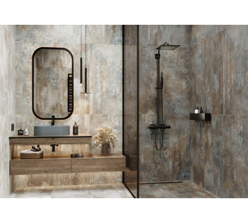 Керамогранит Delacora D120220L Centro Color 60x120 бежевый / серый лаппатированный под металл