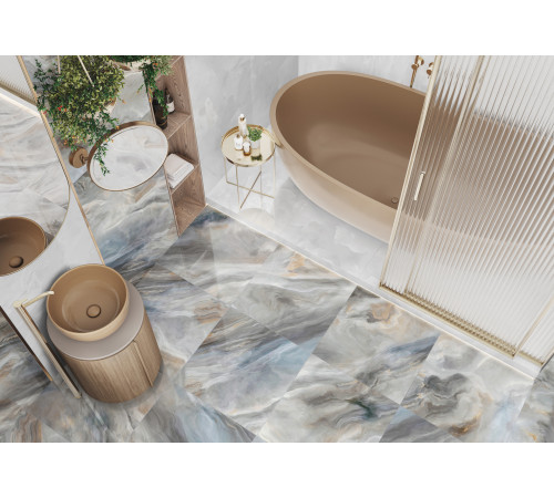 Керамогранит LCM 60120ILN55HG Illusion Flow 60x120 зеленый суперполированный под оникс