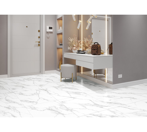 Керамогранит Alma Ceramica GFA57IML07R Imola 57x57 белый матовый под мрамор
