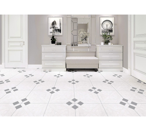 Керамогранит New Trend GP6CRE00 Creta 41x41 белая матовая узоры