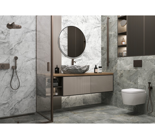 Керамогранит Delacora D30013M Crostone 30x60 серый матовый карвинг под камень