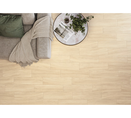 Керамогранит New Trend GP1560LOK01 Loksland Crema 15.1x60.2 кремовый матовый / рельефный под дерево
