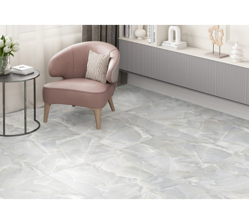 Керамогранит Alma Ceramica GFA57MIL07L Miele 57x57 серый лаппатированный под оникс