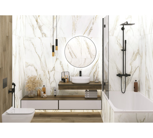 Керамогранит Delacora D12054M Omega Gold 60x120 белый матовый под мрамор