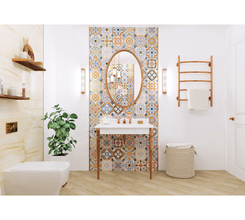 Плитка настенная Sanders White WT11SND00 200x600x7.5 Глянцевая