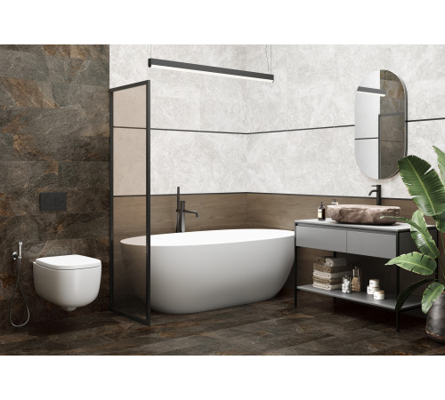 Керамогранит Delacora D30010M Tundra Gris 30x60 серый матовый карвинг под камень