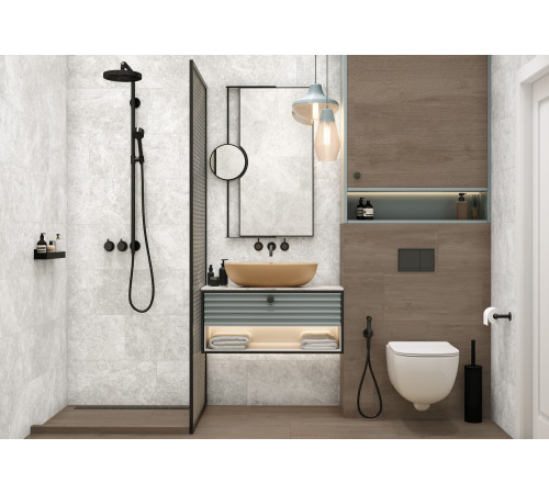 Керамогранит Delacora D30010M Tundra Gris 30x60 серый матовый карвинг под камень