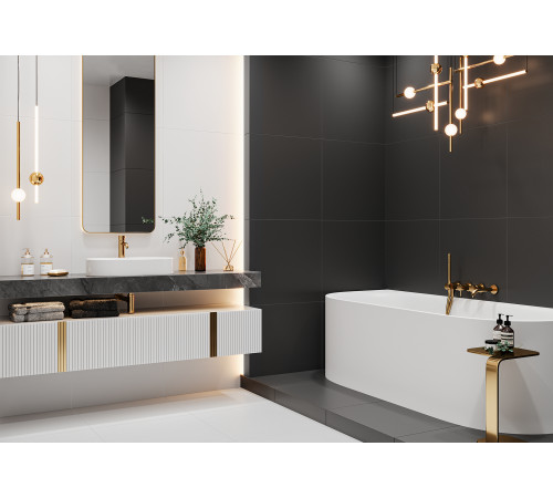 Керамогранит Alma Ceramica GFU04WIN20R Twin Black 60x60 черный матовый моноколор