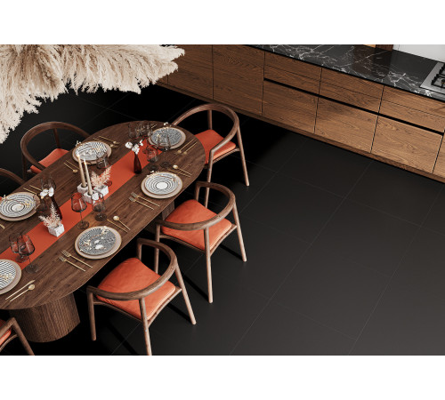 Керамогранит Alma Ceramica GFU04WIN20R Twin Black 60x60 черный матовый моноколор