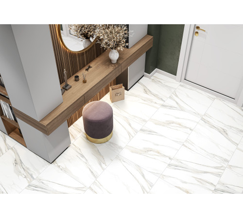 Керамогранит New Trend GP40VOC15L Volcano Light 60x60 белый лаппатированный под мрамор
