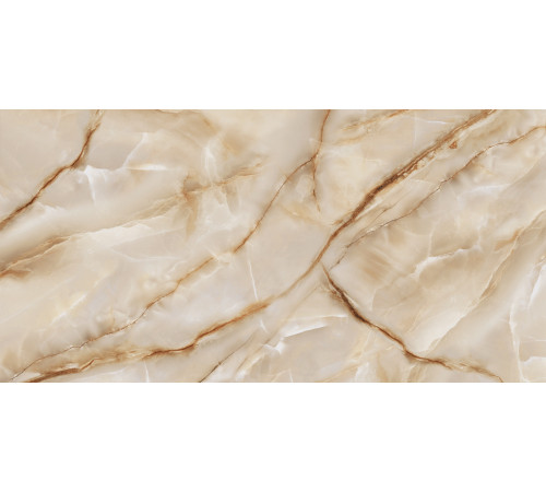 Керамогранит LCM 60120ORO11P Onyx Royal Latte 60x120 бежевый полированный под камень