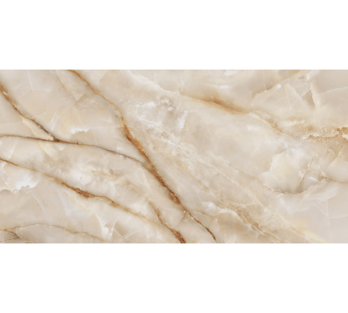 Керамогранит LCM 60120ORO11P Onyx Royal Latte 60x120 бежевый полированный под камень