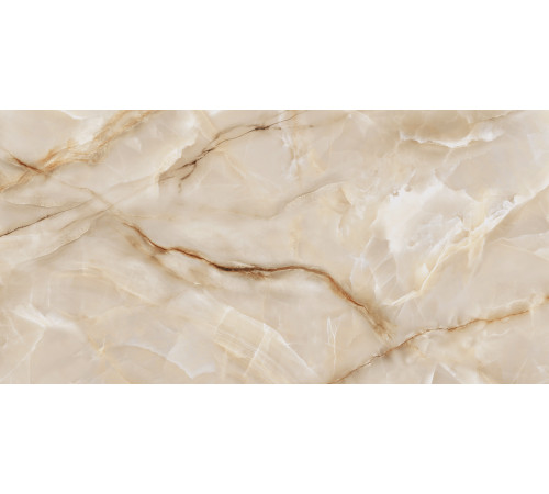 Керамогранит LCM 60120ORO11P Onyx Royal Latte 60x120 бежевый полированный под камень