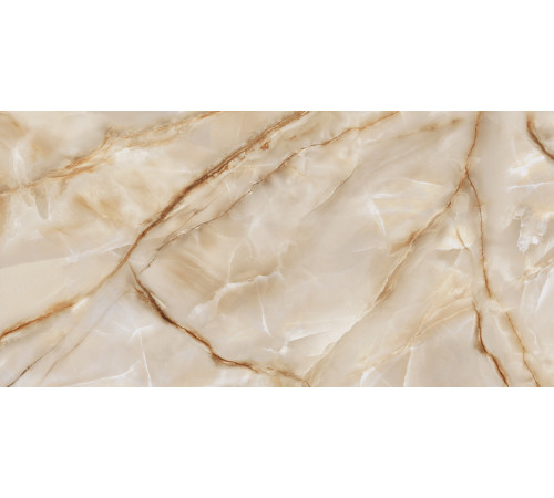 Керамогранит LCM 60120ORO11P Onyx Royal Latte 60x120 бежевый полированный под камень