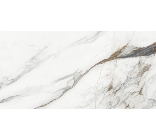Керамогранит Delacora D120208M Carrara Cersei 60x120 белый / серый матовый / карвинг под мрамор
