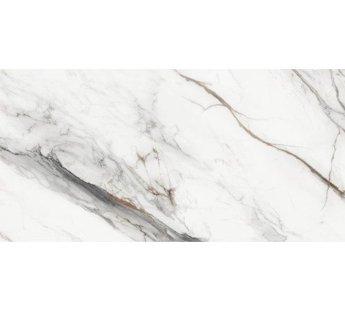 Керамогранит Delacora D120208M Carrara Cersei 60x120 белый / серый матовый / карвинг под мрамор