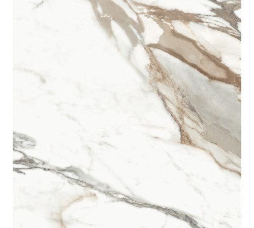 Керамогранит New Trend D60209M Calacatta Premium 60x60 белый / коричневый матовый / карвинг под мрамор