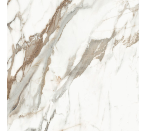 Керамогранит New Trend D60209M Calacatta Premium 60x60 белый / коричневый матовый / карвинг под мрамор