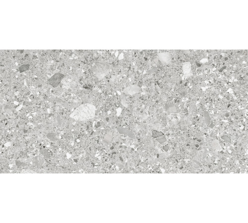 Керамогранит Alma Ceramica GFU60120HOL70R Holly 60x120 серый глазурованный матовый под камень / терраццо