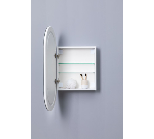 Зеркальный шкаф Aquanet Монте 50 белый, с LED подсветкой