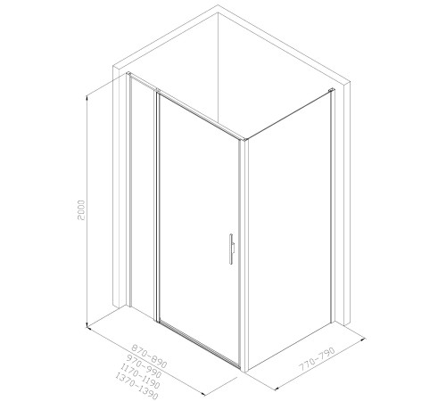 Душевой уголок Allen Brau Priority 120x80 3.31008.BA + 3.31014.BA серебро браш