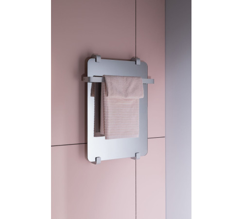 Полотенцесушитель электрический Allen Brau Infinity 60x44 с рейлингом и креплением, серебро браш