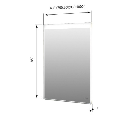 Зеркало Aquanet Палермо New 100 LED