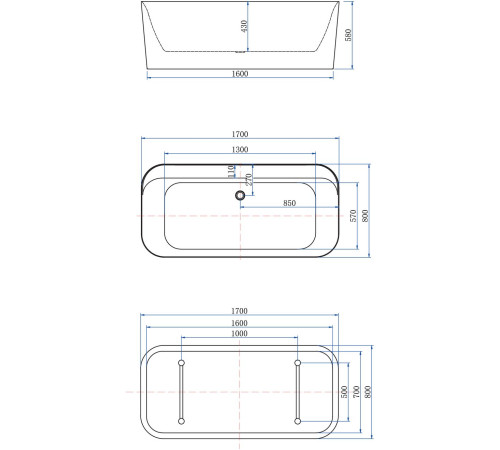 Акриловая ванна Allen Brau Infinity 1 170x80 2.21001.20/PGM