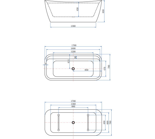 Акриловая ванна Allen Brau Infinity 2 170x78 2.21002.20/CGM