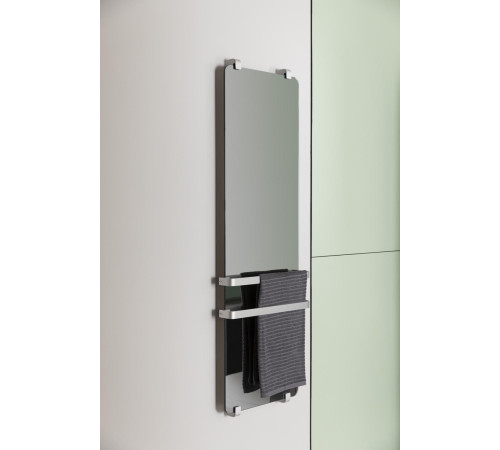 Полотенцесушитель электрический Allen Brau Infinity 140x44 с рейлингом и креплением, серебро браш