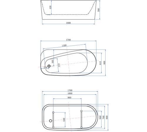 Акриловая ванна Allen Brau Priority 1 170x80 2.31001.20/PWM