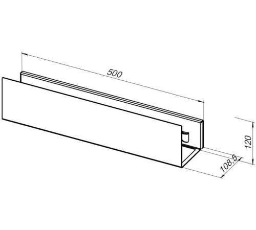 Полка Aquanet Магнум 50x12 черная матовая, с крючками